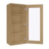 Craftsman Natural Shaker Wall Open Frame Glass Door Cabinet 18"W x 42"H
