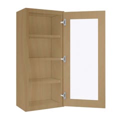 Craftsman Natural Shaker Wall Open Frame Glass Door Cabinet 18"W x 42"H