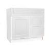 CSW - Craftsman White Shaker Vanity Sink Base Drawer Right Cabinet