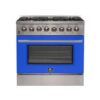 Galiano 36-inch Dual Fuel Range Stainless Steel, 6 Burners, 5.36 cu.ft. True Convection Oven-BLU