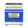 Capriasca 30-inch Dual Fuel Range Stainless Steel, 5 Burners, 4.32 cu.ft. True Convection Oven-BLU
