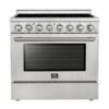 Forno Paolo 36 Inch Freestanding Electric Range, Stainless Steel, 5.44 cu.ft., True Convection Oven