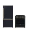 FORNO Premium 2-Piece Kitchen Bundle - Leonardo Espresso 30" Black Range 31" Black Bottom