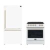 FORNO Premium 2-Piece Kitchen Bundle - Leonardo Espresso 30" White Range 31" White Bottom