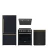 FORNO Premium 4-Piece Kitchen Bundle - Leonardo Espresso 30" Black Electric Range