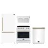 FORNO Premium 4-Piece Kitchen Bundle - Leonardo Espresso 30" White Range