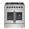 Forno Galiano 30-inch French Door Dual Fuel Range All Stainless Steel