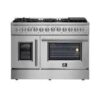 FORNO Galiano 48-Inch French Door Dual Fuel Range All Stainless Steel