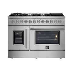 FORNO Galiano 48-Inch French Door Dual Fuel Range All Stainless Steel