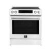 Forno Donatello Espresso 30-Inch Slide-In White Induction Range