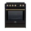 Forno Leonardo Espresso 30-Inch Slide-In Black Induction Range