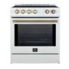 Forno Leonardo Espresso 30-Inch Slide-In White Induction Range