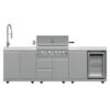FORNO Bulnes Outdoor Kitchen 30" 60,000 BTU Stainless Steel BBQ & White Sintered Stone Countertops