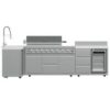 FORNO Bulnes Outdoor Kitchen 40" 84,000 BTU Stainless Steel BBQ & White Sintered Stone Countertops