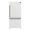 Forno Milano Espresso 31-Inch Bottom Freezer Refrigerator White