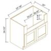 Escada White FARM SINK BASE CABINET(