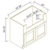 Shaker Jade Green FARM SINK BASE CABINET(