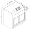 Inset Origami White FARM SINK BASE CABINET(