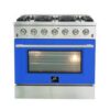 Galiano 36-inch Gas Range Stainless Steel, 6 Burners, 83,000 BTU, 5.36 cu.ft. Convection Oven-BLU