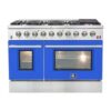Galiano 48-inch Gas Range Stainless Steel, 8 Burners, 107,000 BTU, Griddle, 6.58 cu.ft. Double Ovens-BLU