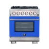 Capriasca 30-inch Gas Range Stainless Steel, 5 Brass Burners 100,000 BTU, 4.32 cu.ft. Oven-BLU