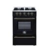 Breno 24 Inch Gas Range in Black, 4 Sealed Burners, 2.3 cu.ft Convection Oven with Air-Fryer