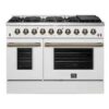 FORNO Galiano 48-inch Gas Range White & Antique Brass Design