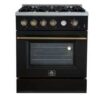Marco 30-inch Gas Range Black & Antique Brass Design
