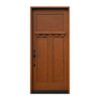 Lily Ann 36" x 80" Mahogany Craftsmen Prehung Fiberlass Door w/ Sidelites