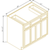 Newtown Jade Green - 4 Doors Vanity Base Cabinet