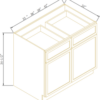 Newtown Lakeside Blue - 2 Door 2 Drawer Base Cabinet