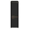 Storico 22" Retro bottom freezer Fridge in black, 9 cu.ft, copper-tone handles