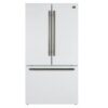 Rivello 36 Inch French Door Refrigerator White, Water Dispenser, Filtered Ice, Energy Star Certified