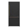 Forno Milano Espresso 31-Inch Bottom Freezer Refrigerator Black