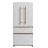 Forno Luigi 33-Inch French Door Refrigerator Black with Antique Brass Finish