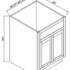 Inset Origami White - 2 Doors Sink Base Cabinet