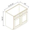 Shaker Jade Green SINK BASE CABINET