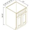 Shaker White - 2 Doors Vanity Base Cabinet