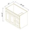 Shaker Jade Green - 2 Doors 2 Drawers Vanity Base Cabinet