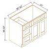 Classic White VANITY SINK BASE WITH