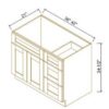 Pebble Gray VANITY SINK BASE WITH