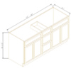 Newtown Lakeside Blue VANITY DOUBLE SINK BASE