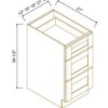 Shaker Jade Green - Vanity Drawer Base Cabinet