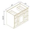 Shaker Jade Green - 2 Doors 6 Drawers Vanity Base Cabinet