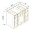 Classic Chocolate - 2 Doors 6 Drawers Vanity Base Cabinet