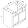 Inset Hazelnut Oak VANITY COMBINATION CABINET
