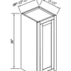 Inset Origami White - 36" Single Door Wall Cabinet