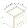 Shaker Natural Wood - 12" Single Door Wall Cabinet