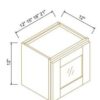 Charcoal Black Shaker - 12" Glass Door Wall Cabinet