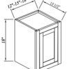 Inset Hazelnut Oak - 18" Single Door Wall Cabinet